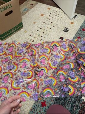 (2) sheets of vinyl Care Bears Rainbow  - Cute Rainbow & Bear Motif